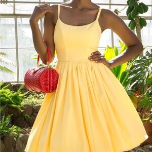 Pinup Couture Yellow Jenny in Crepe Fabric